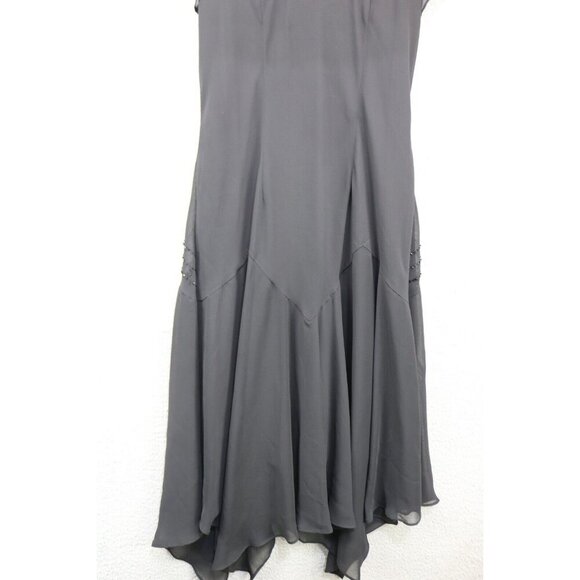 SL Fashions Vtg. Chiffon Beaded Midi Dress-Size 12-Dark Romantic-Fairycore - Picture 9 of 13